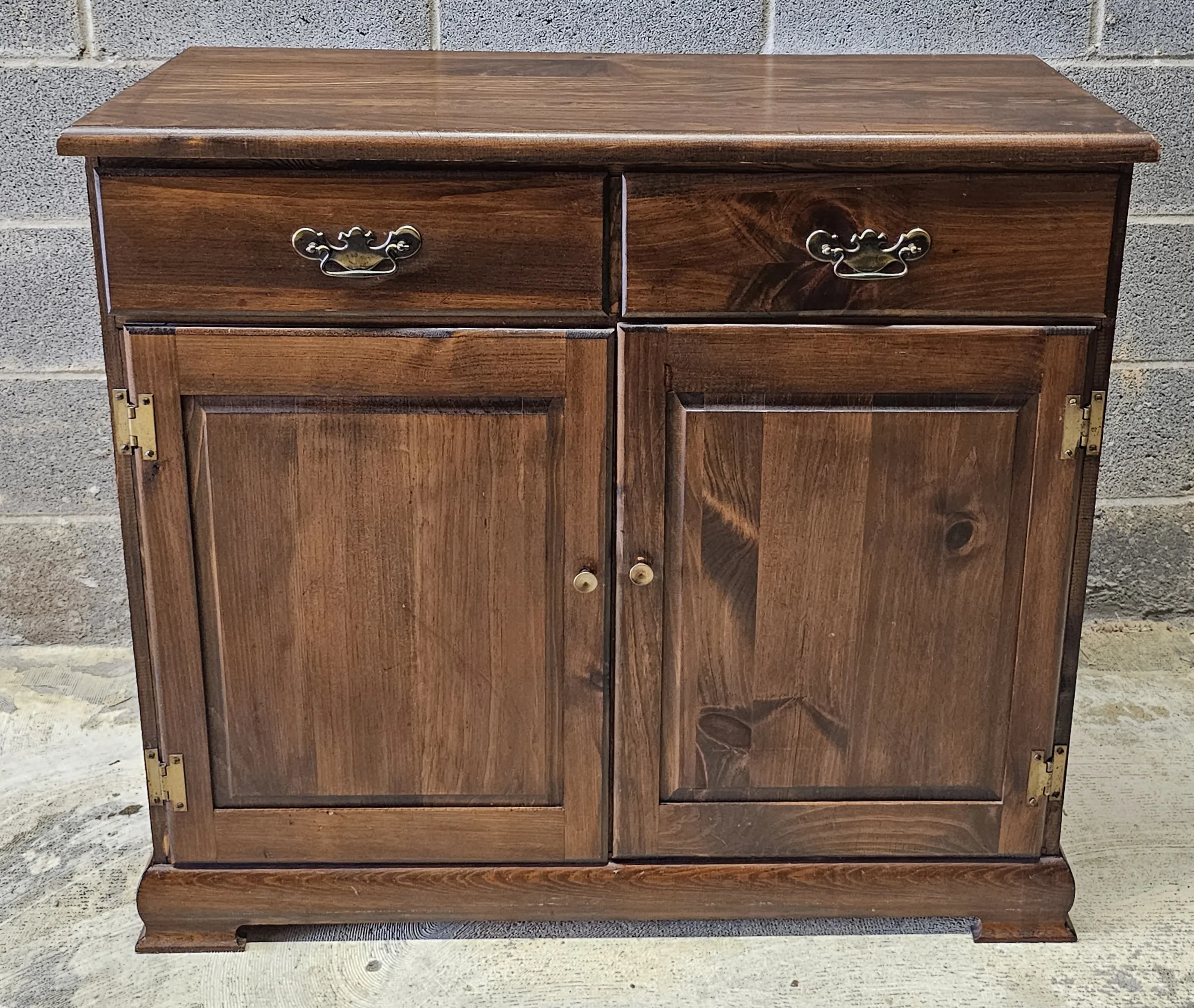 Late 20th Century Mastercraft Stained Pine Cabinet, Server | Chairish