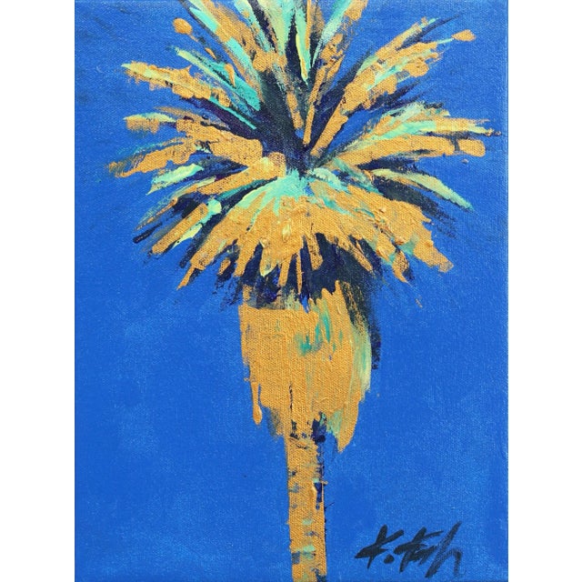 "Golden Splash" Contemporary Botanical Acrylic Painting by Kathleen