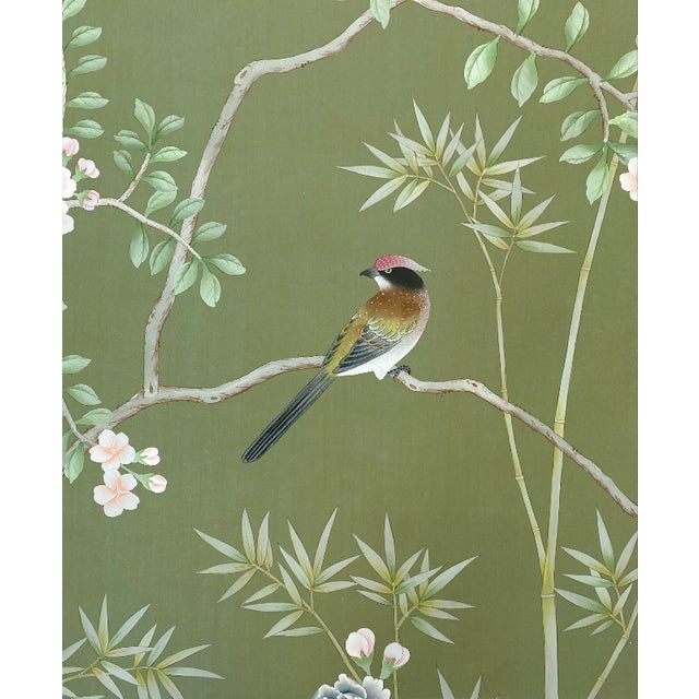 Vintage Style Hand-Painted Chinoiserie Wallpaper For Sale - Image 6 of 9