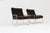 set of 2 Vintage Space Age easy chair/armchairs from the 1970s, chrome-plated metal construction, with brown corduroy...