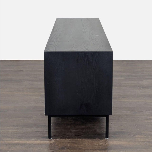 Wood Media Console With Metal Legs For Sale - Image 4 of 10