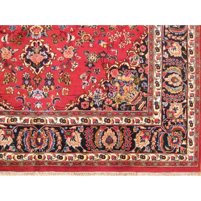 Vintage Persian Meshed Oriental Rug, in Room size, w/ Central Medallion For Sale - Image 4 of 9