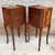 Early 20th Century French Bedside Tables in Marquetry & Bronze with Iron Details, Set of 2 For Sale - Image 13 of 15