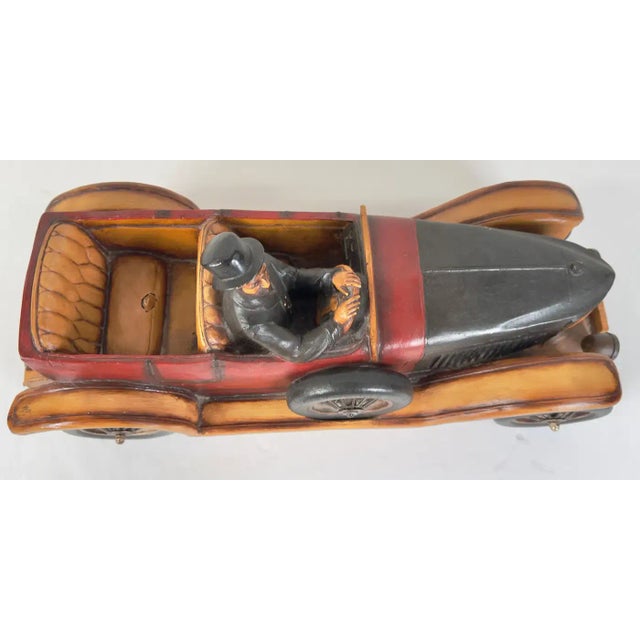 Antique 1913 Model Touring Car and Driver Wooden Hand Painted Sculpture For Sale In New York - Image 6 of 12