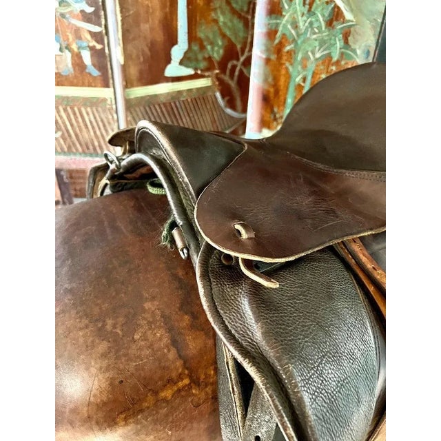 Mid 20th Century Leather English Riding Saddle For Sale - Image 5 of 7
