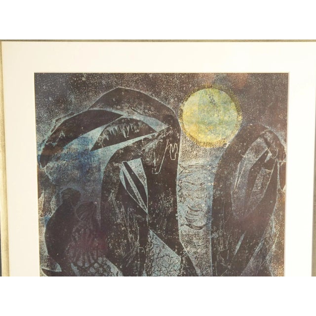 Frantisek Emler, Lovers in Moonlight, Oil on Paper, 1965, Framed For Sale - Image 3 of 13