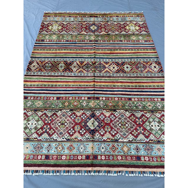 Super Kazak Hand-Knotted Wool Rug - 7'8" X 5'7" For Sale - Image 6 of 14