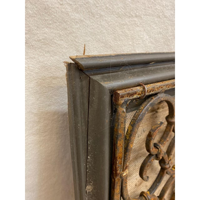 Decorative Ironwork Framed Panel With Grasscloth Chairish
