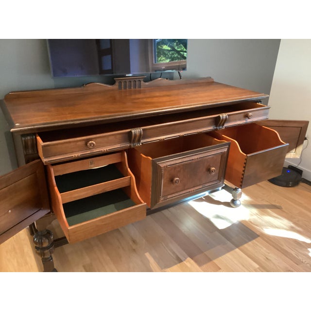 Buffet/server by Van Raalte for Limbert. 38.5" H x 66" L x 22" D. One large drawer over two doors and one drawer. The...