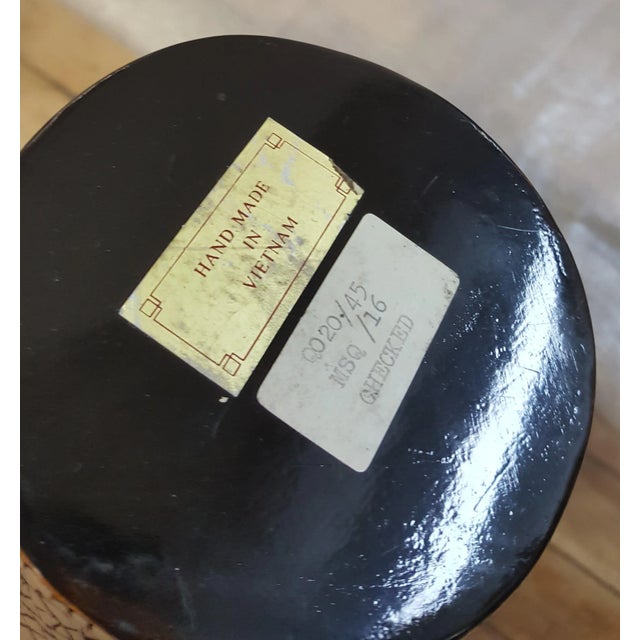 2000 - 2009 Maitland Smith Black & Cream Eggshell Vase For Sale - Image 5 of 6