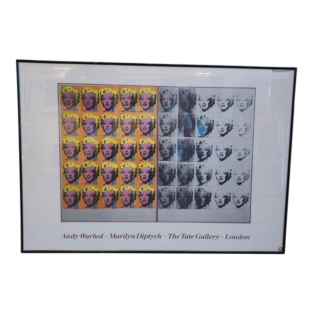 1980 Tate Gallery Andy Warhol Marilyn Diptych Poster, Framed | Chairish