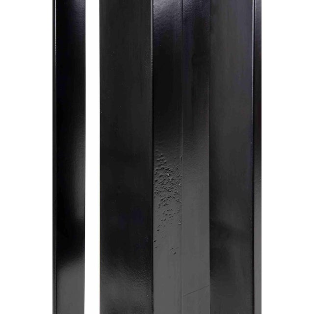 Black Vintage Art Deco Dining Table in Lacquered Wood and Crystal, Italy, 1970s For Sale - Image 8 of 9