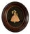 Antique Vintage Oval Deep Wood Picture Frame With Textile Girl Art 12x14” (8x10) For Sale