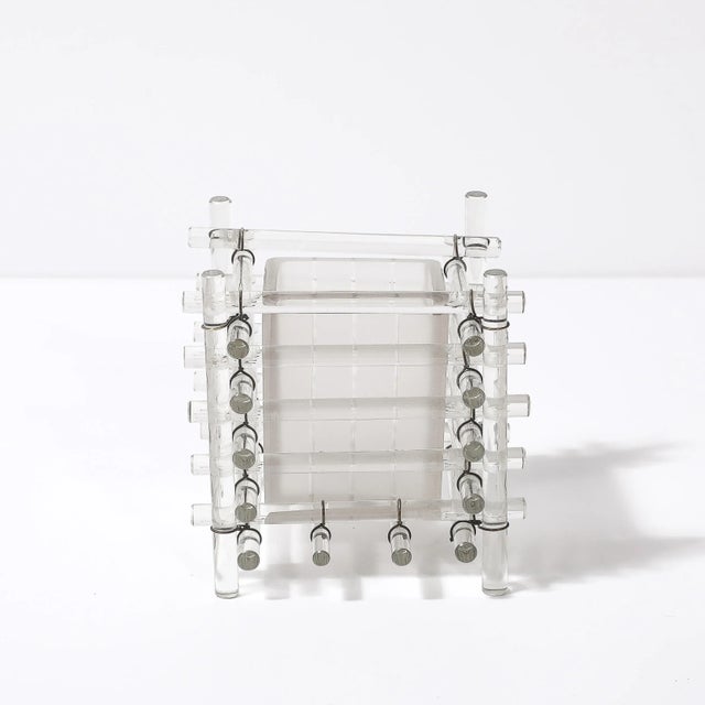 This stunning Art Deco ornamental glass rod cachepot dating to circa 1940, is a beautiful example of the clean lines and...