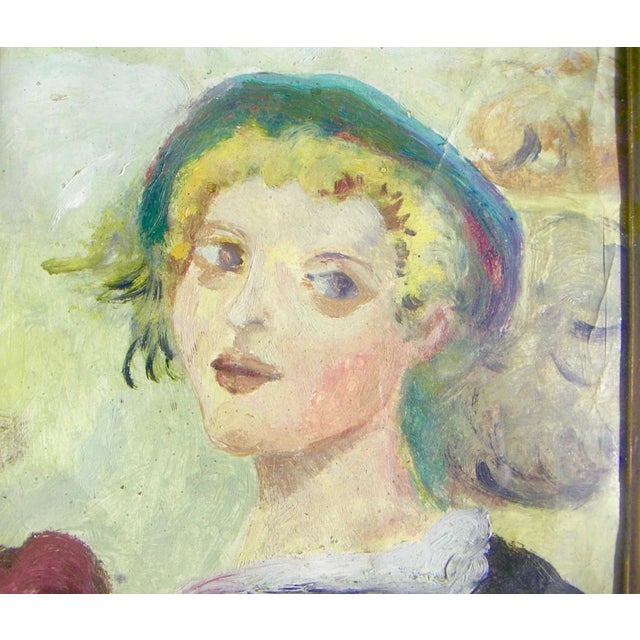 Portraiture Mid 20th Century "Bellissima" Portrait Painting of an Italian Girl, Framed For Sale - Image 3 of 4