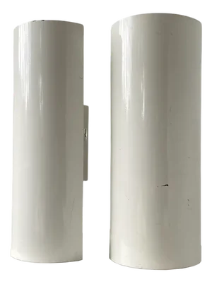 White Lacquered Metal Wall Lights by Parscot, 1980s, Set of 2