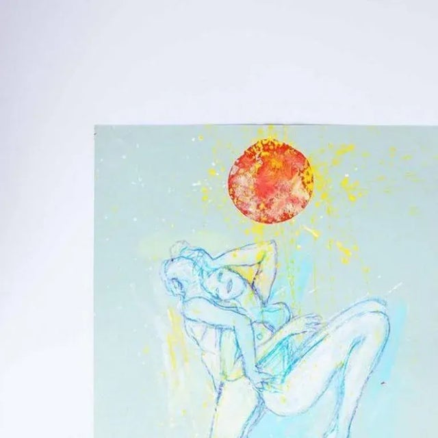 Hand Signed. Mixed technique and collage on cardboard. Passepartout included. This artwork is from the series ''Cirque du...