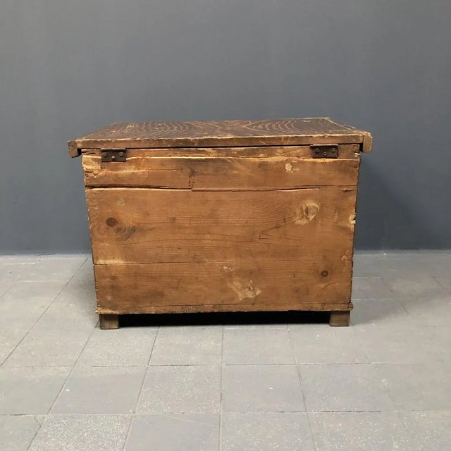 Antique Folk Art Chest with Stripe Motif For Sale - Image 10 of 14