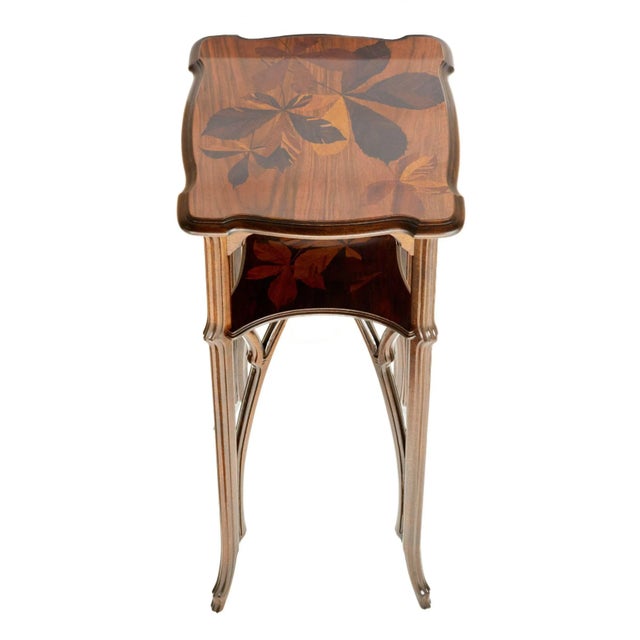 20th Century Art Nouveau 2-Tier Plant Pedestal in Walnut For Sale - Image 4 of 9