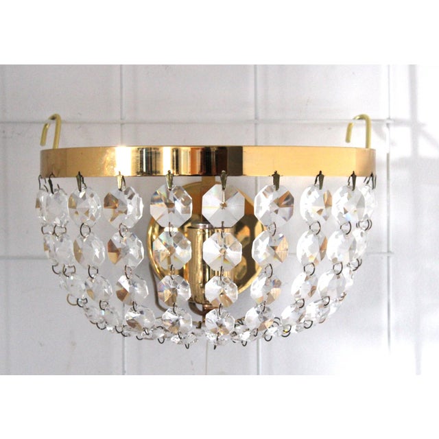 Metal Lead Crystal Wall Light from Maderna, 1960s For Sale - Image 7 of 7