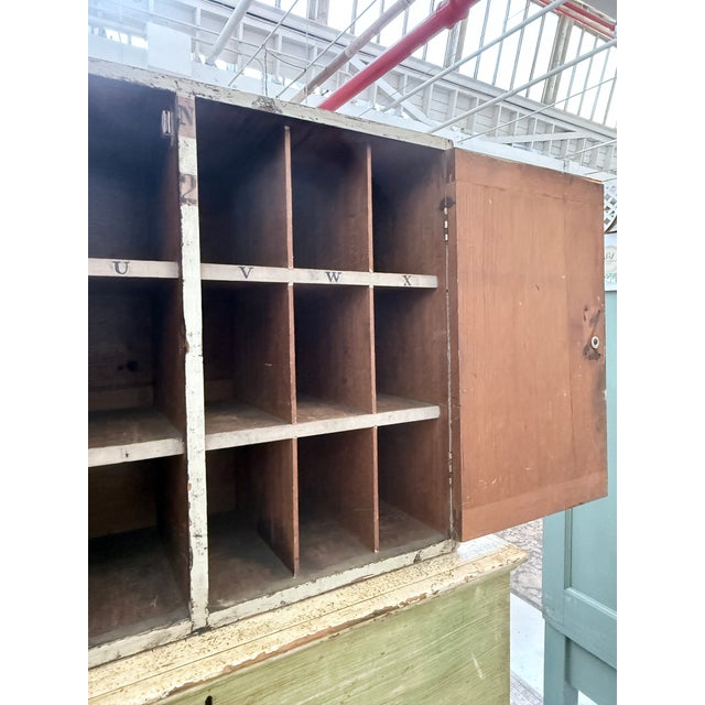 Alabaster Antique Industrial Cubby Wall Cabinet For Sale - Image 8 of 12