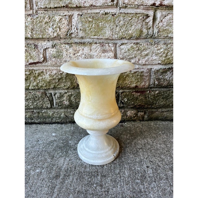 Mid 20th Century Vintage French Alabaster Decorative Vase For Sale - Image 5 of 16