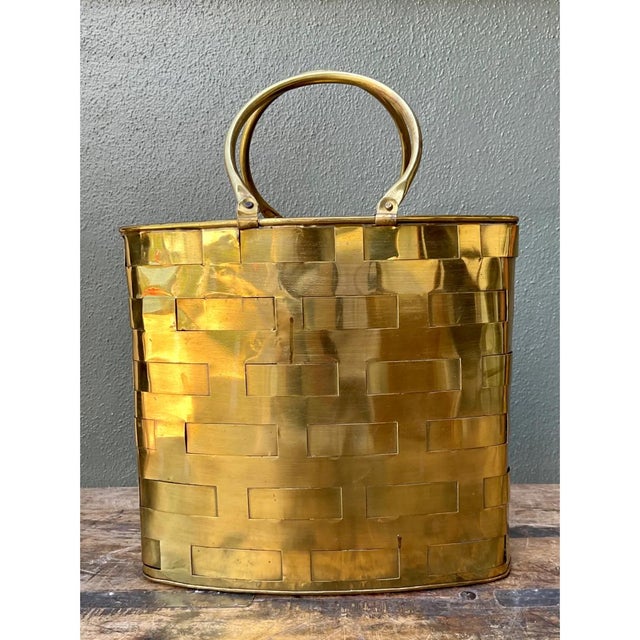 Late 20th Century Vintage Brass Woven Bag For Sale - Image 5 of 12