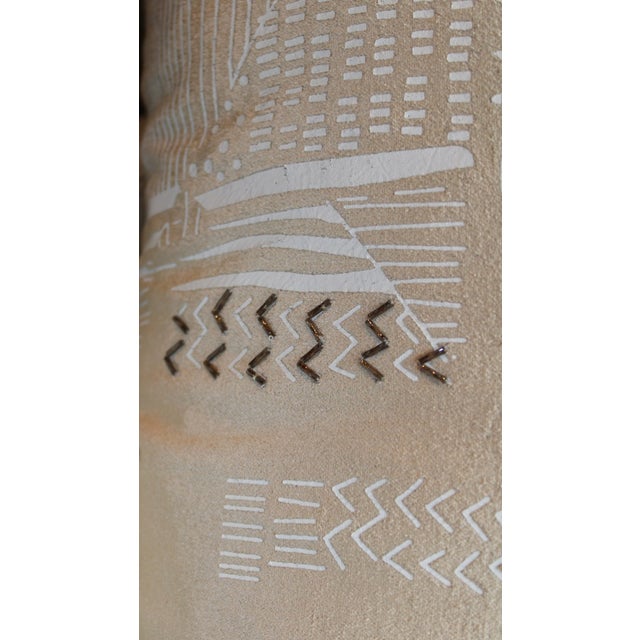 Natural Velvet Embroidered Pillows For Sale - Image 4 of 5