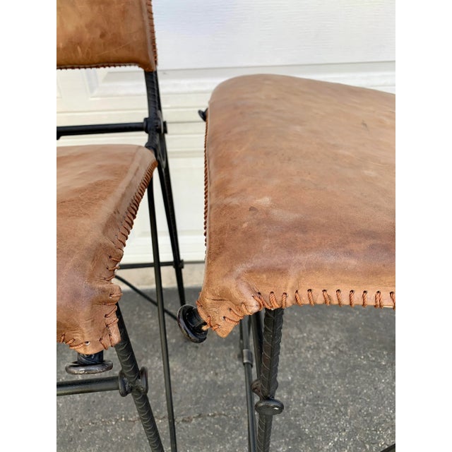 Black 1970’s Ilana Goor Attributed Brutalist Bar Stools-Pair For Sale - Image 8 of 10