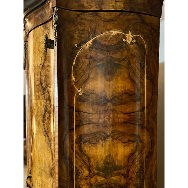 Antique Italian Venetian Burl Walnut Triple Armoire For Sale - Image 9 of 12