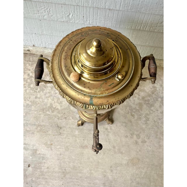 18th Century 1890s Antique Solid Brass Samovar Coffee or Tea Dispenser For Sale - Image 5 of 10
