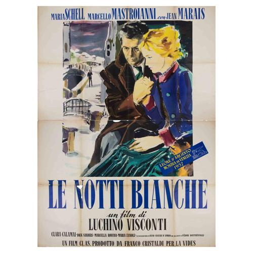 1950s Vintage Italian Le Notti Bianche Poster, 1957 For Sale - Image 5 of 5