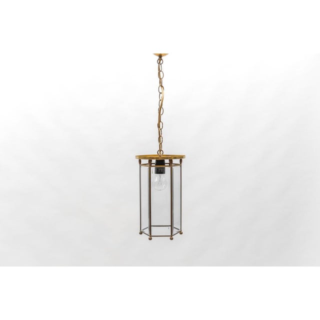 Light Cut Glass and Brass Ceiling Lamp in the style of Adolf Loos Lobmeyr, Austria, 1930s For Sale - Image 16 of 16