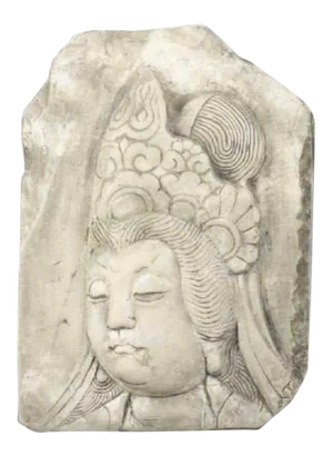 Late 19th Century Vintage Asian Carved Mable Figure