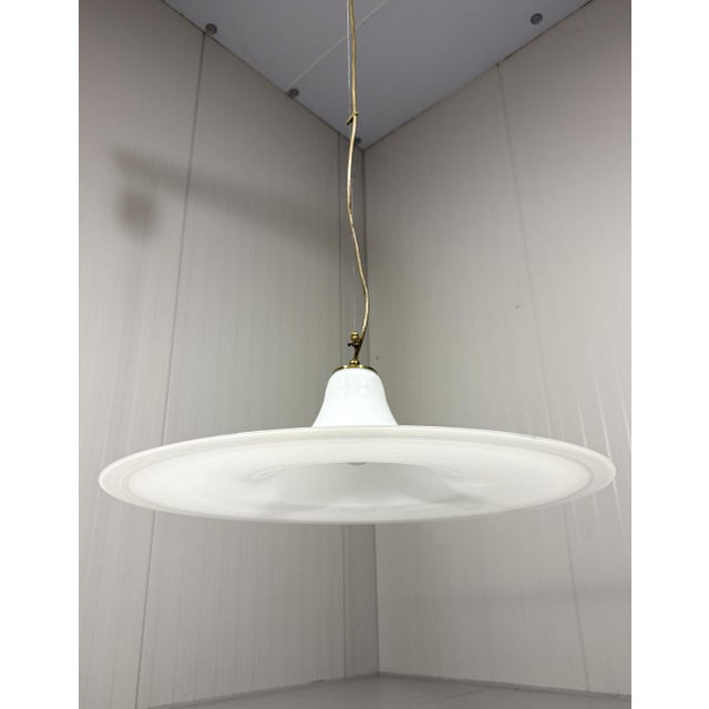 1960s Large White Murano Glass Hanging Lamp, Italy, 1960s For Sale - Image 5 of 18