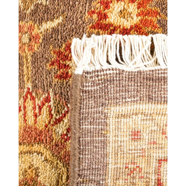 1990s Vintage Traditional Hand Knotted Wool Area Rug, Brown - 6'1" X 9'6" For Sale - Image 5 of 9