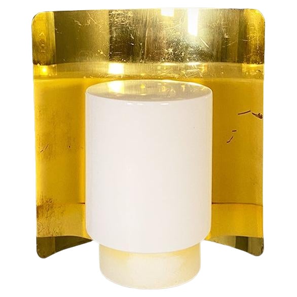 Mid-Century Modern Brass & Glass Wall Light by Jakobsson for Ab Markaryd, Sweden, 1970s For Sale