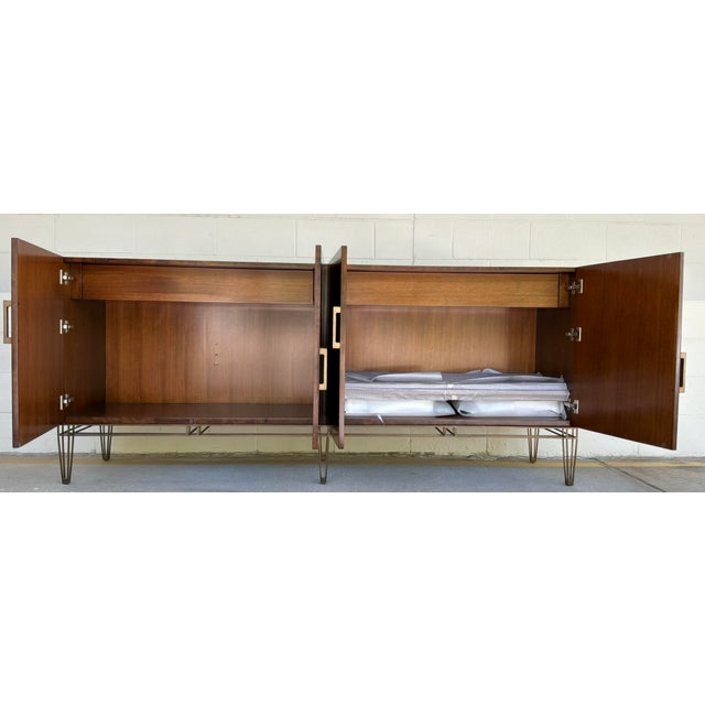 Modern Jonathan Charles Modern Walnut Burl Wood Cabinet For Sale - Image 3 of 9
