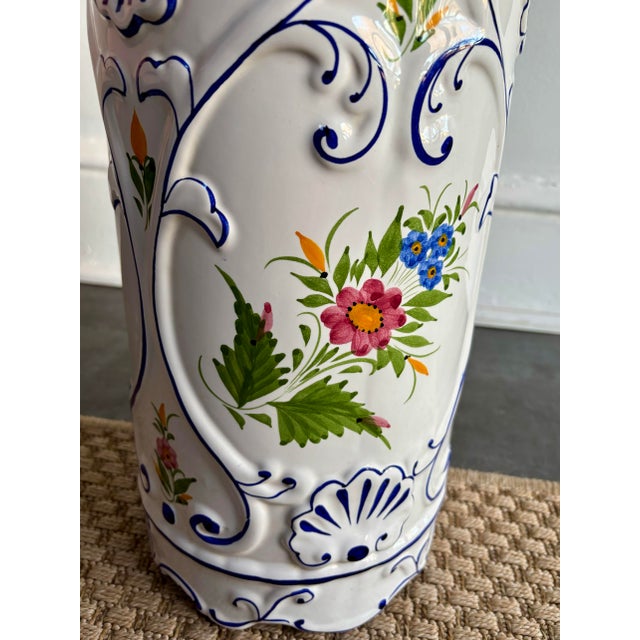 Italian 1970s Porcelain Umbrella Stand For Sale - Image 3 of 11