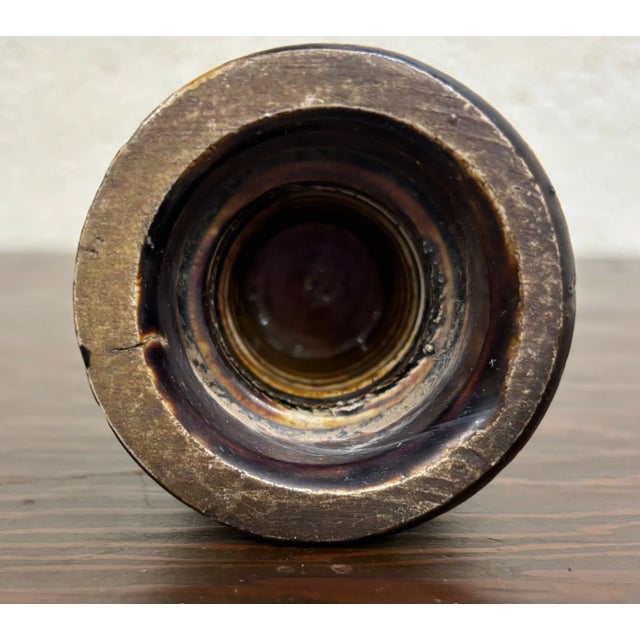 Early 21st Century Antique Dark Brown Mushroom Cap Glazed Ceramic Insulator For Sale - Image 5 of 5