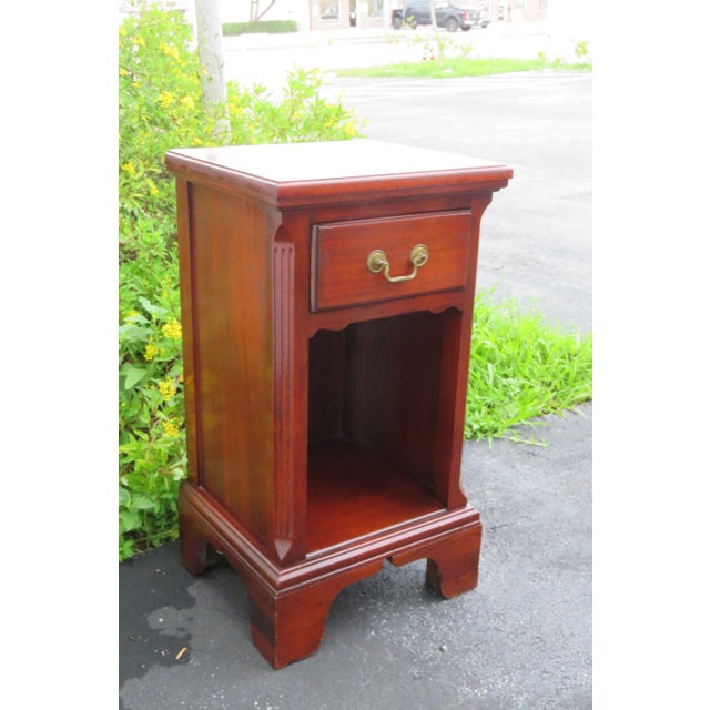 Mahogany Tall Nightstand Side End Table For Sale - Image 12 of 13