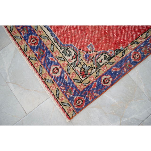 Traditional Ottoman Design Distressed Oushak Runner Rug Faded Colors Low Pile - 3'3″ X 12' For Sale - Image 13 of 15