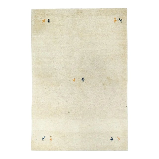 1970s Vintage Gabbeh Rug 4'1'' x 6'2'' For Sale