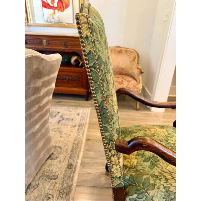 Green Mid 20th Century French Imported Os De Mouton Armchair For Sale - Image 8 of 10