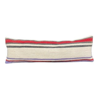 Turkish Hemp Pillow Cushion Natural Beige Red Cushion Cover 14x45 For Sale
