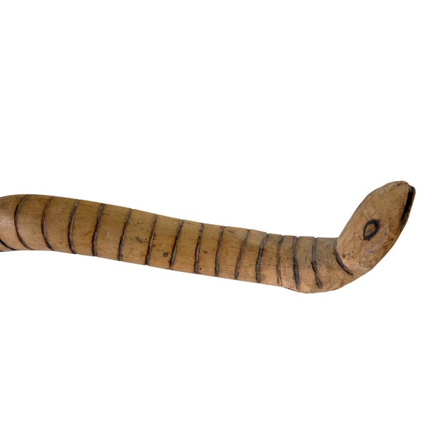 1980s Vintage Tribal Naturalistic Carved Lg Snake Papua New Guinea 31" W For Sale - Image 5 of 6
