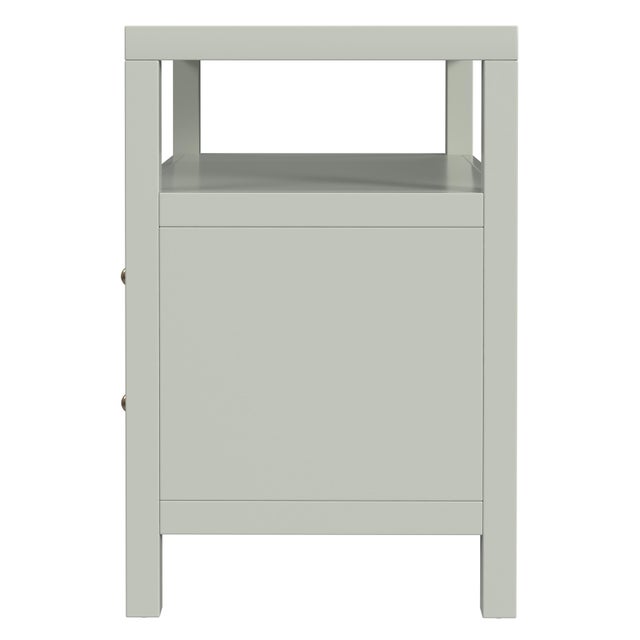 2020s Nora 28 in. W Rectangular 2 Drawer Wide Nightstand with Open Shelf, Sage Green For Sale - Image 5 of 8