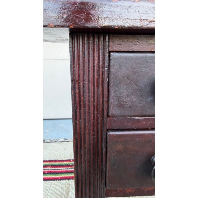Wood A Fine Antique Pennsylvania Country Sheraton 2 Drawer Side Table, Circa 1820's For Sale - Image 7 of 12