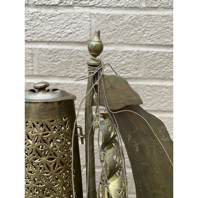 Vintage German Brass Sailing Ship Nightlight | an English Coastal Curiosity For Sale - Image 4 of 12