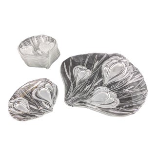 Vintage 1980s Regency Crystal Appetizer Dish Set With Serving Dishes - Set of 10 Pieces For Sale